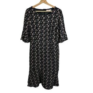 Boden Flippy Pencil Floral print Dress Women's Sz 8 1/2‎ sleeve